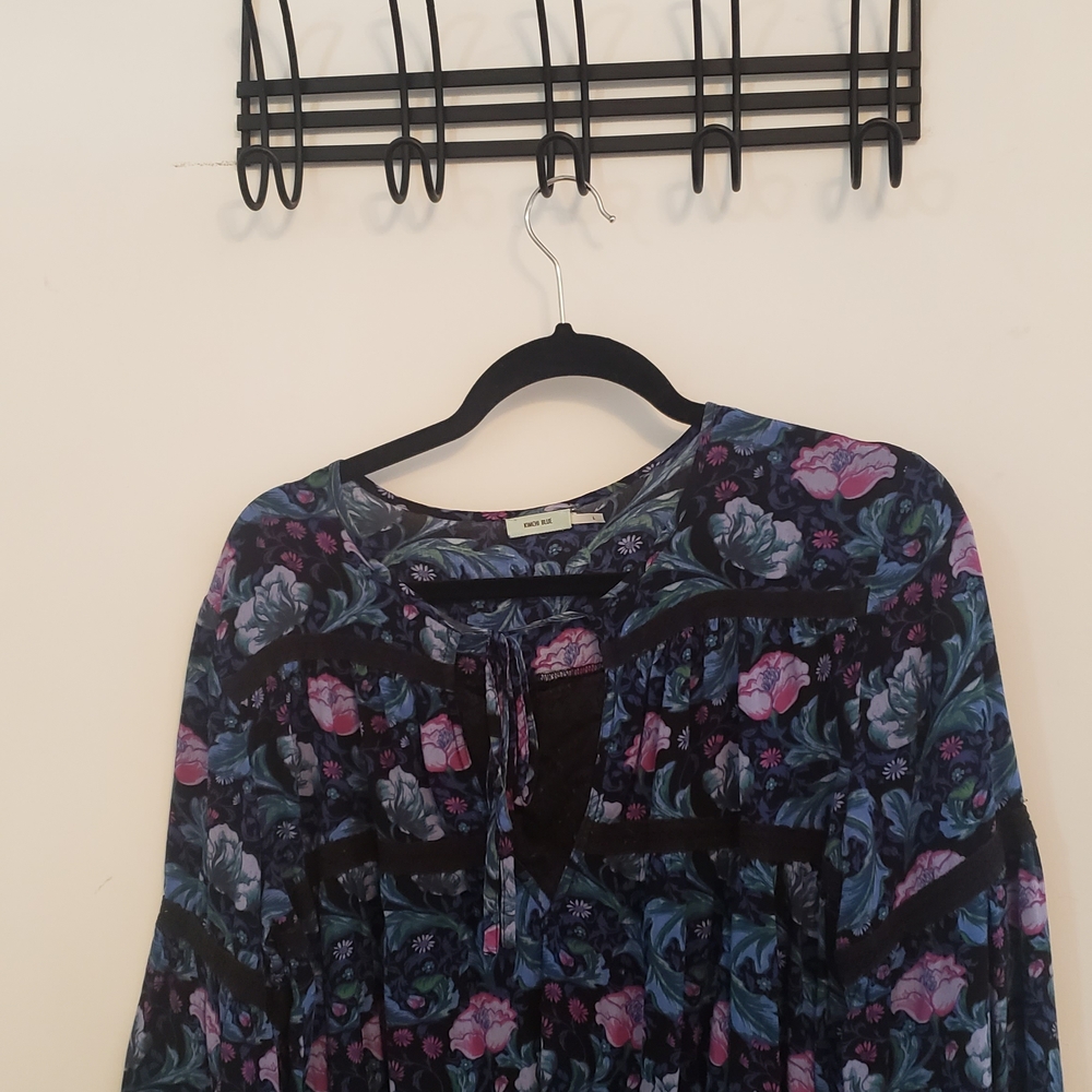 Kimchi Blue Dark Floral Blouse